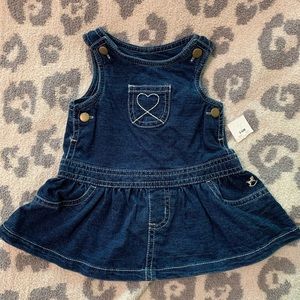 🆕 nwt baby girl denim dress romper jumper 3 6 months organic cotton